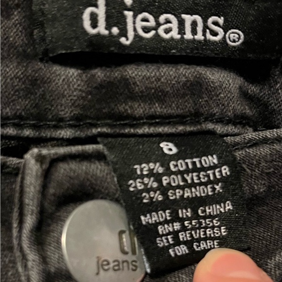 Women’s Black Jeans D Jeans Size 8 Cotton, Polyester, Spandex Stretchy Silver - Picture 3 of 3